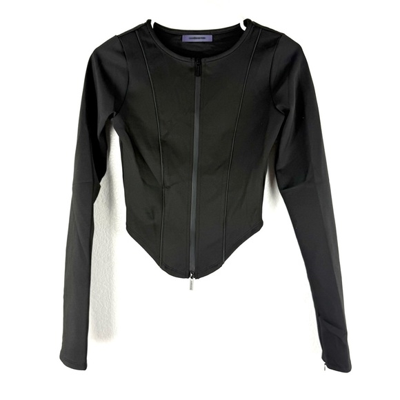 Maniere de voir NEOPRENE DOUBLE Zip top long sleeve black size 4 - Picture 3 of 12